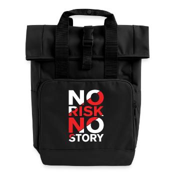 No Risk No Story - Roll Top Backpack with Two Handles - black - Front