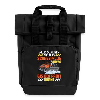 Räumen ALLE GLAUBEN SIE SIND SCHNEEPFLUGFAHRER - Rolltop Rucksack mit zwei Griffen - Schwarz - Vorne