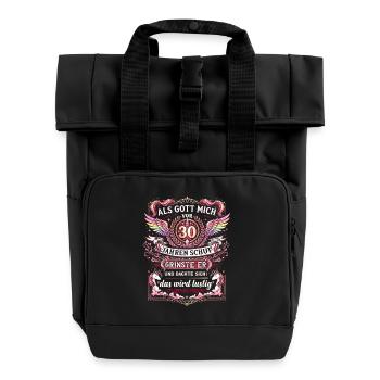 30e anniversaire : Ça va être amusant - Sac à dos Roll Top à deux anses - noir - Devant