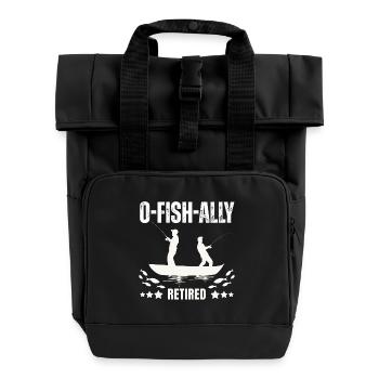 O-Fish-ally Retired Fishermen - Roll Top Backpack with Two Handles - black - Front
