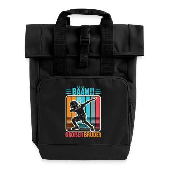 Bääm Grand Frère Dab Enfants Drôles Frères et Sœurs - Sac à dos Roll Top à deux anses - noir - Devant