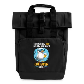 North Sea holiday FOR ME A BEER AND TAXI TO - Roll Top Backpack with Two Handles - black - Front