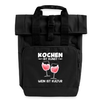 Chef : LA CUISINE EST DE L’ART Amusant - Sac à dos Roll Top à deux anses - noir - Devant