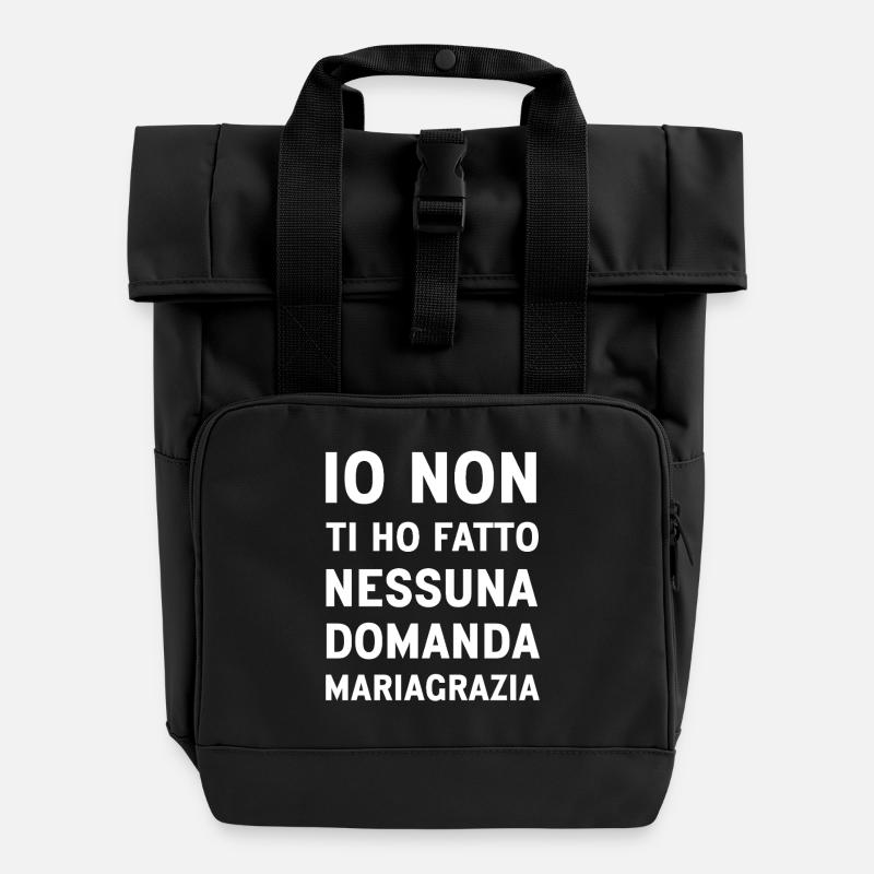 Mariagrazia (Version Noire) - Sac à dos Roll Top à deux anses - noir