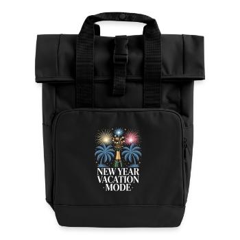 New Year Vacation Mode - Roll Top Backpack with Two Handles - black - Front