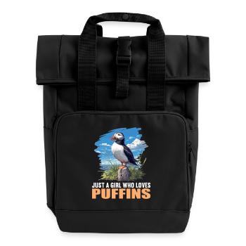 Puffin Papageientaucher - Rolltop Rucksack mit zwei Griffen - Schwarz - Vorne
