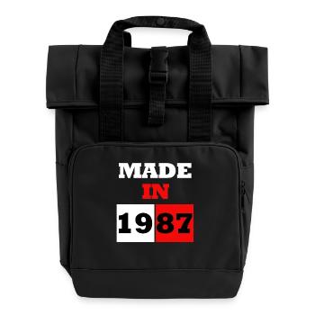 Made in 1987 Anniversary - Roll Top Backpack with Two Handles - black - Front