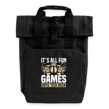  Stagehand Theatrical Technician Lighting Tech - Roll Top Backpack with Two Handles - black - Front
