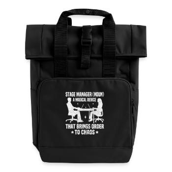  Theatre Manager Backstage Crew Manager Stage - Roll Top Backpack with Two Handles - black - Front