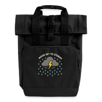 Wetter Drama Humor Geschenk Regen Schnee - Rolltop Rucksack mit zwei Griffen - Schwarz - Vorne