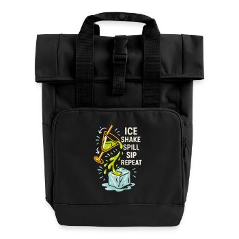 Shaker Steckt Fest Anfänger-mixologe - Rolltop Rucksack mit zwei Griffen - Schwarz - Vorne