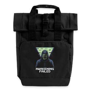 Awakening Failed – Retro Cyber Glitch - Rolltop Rucksack mit zwei Griffen - Schwarz - Vorne