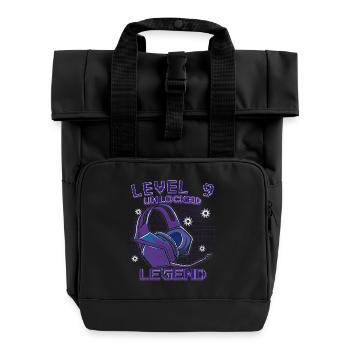 Level 9 Unlocked Headphones Neon - Roll Top Backpack with Two Handles - black - Front