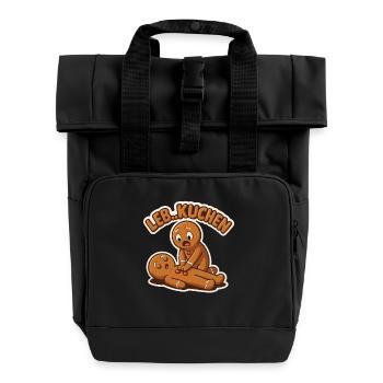 Leb Kuchen Lebkuchen Erste Hilfe Spruch lustig - Rolltop Rucksack mit zwei Griffen - Schwarz - Vorne