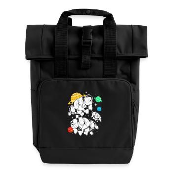 Tardigrade Tardigrade Tardigrade Water Bear - Roll Top Backpack with Two Handles - black - Front
