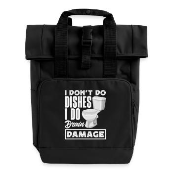 Toilet Clogging Master Funny - Roll Top Backpack with Two Handles - black - Front