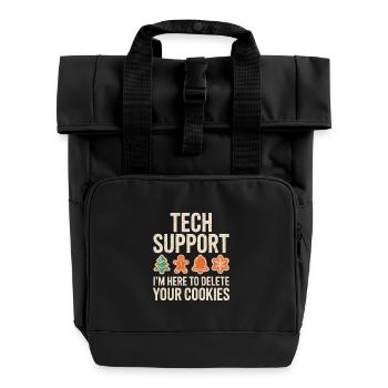 Tech Support Cookies Deletion - Roll Top Backpack with Two Handles - black - Front
