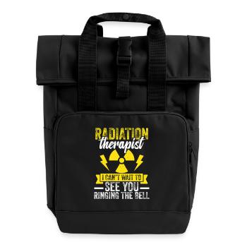  Radiology Technician Rad Tech Badge Radiation - Roll Top Backpack with Two Handles - black - Front