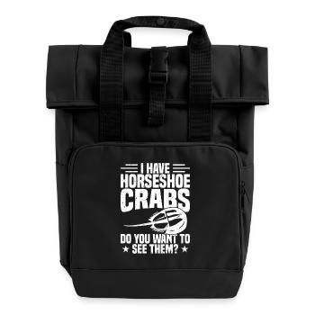 Peluche de crabe fer à cheval chélicérate - Sac à dos Roll Top à deux anses - noir - Devant