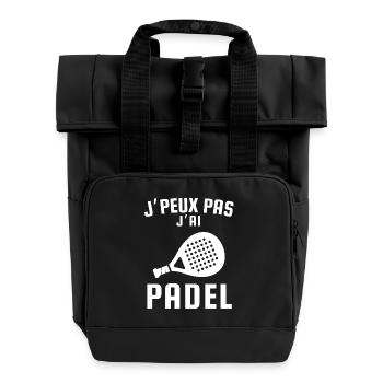 Je peux pas j ai padel - Sac à dos Roll Top à deux anses - noir - Devant