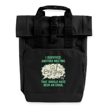 Office - Spruch - Rolltop Rucksack mit zwei Griffen - Schwarz - Vorne