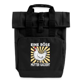 Eine Böse Mutter Gackert - Rolltop Rucksack mit zwei Griffen - Schwarz - Vorne