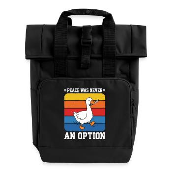 Frieden war nie eine Option Goose Retro - Rolltop Rucksack mit zwei Griffen - Schwarz - Vorne