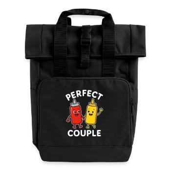Couple parfait Ketchup Mustarde Amis - Sac à dos Roll Top à deux anses - noir - Devant