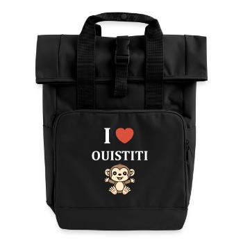 ouistiti - Sac à dos Roll Top à deux anses - noir - Devant