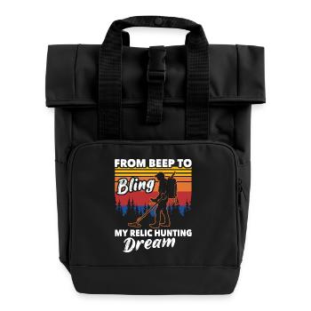Recherche de reliques au détecteur de métaux - Sac à dos Roll Top à deux anses - noir - Devant