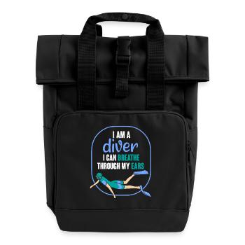 Plongeur Plongeur Snorkeling Plongeur récréatif - Sac à dos Roll Top à deux anses - noir - Devant