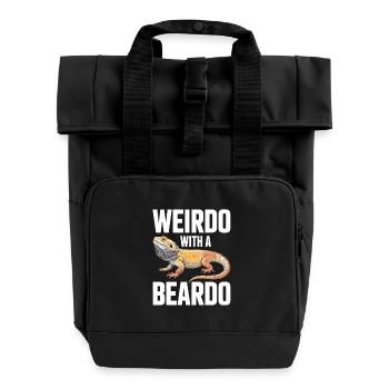Weirdo Beardo Bearded Dragon Tee - Roll Top Backpack with Two Handles - black - Front
