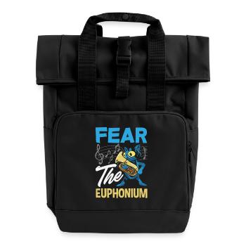 Vintage Euphonium Spieler - Rolltop Rucksack mit zwei Griffen - Schwarz - Vorne