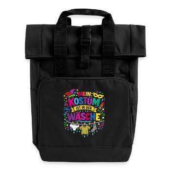 Shrovetide - Carnival - Costume Replacement - Saying - Roll Top Backpack with Two Handles - black - Front