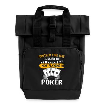 Poker Poker Players - Roll Top Backpack with Two Handles - black - Front