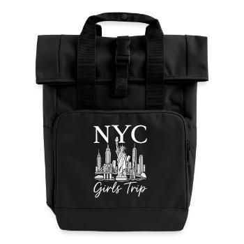 NYC Girls Trip - Rolltop Rucksack mit zwei Griffen - Schwarz - Vorne