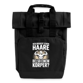 Chauve qui a besoin de cheveux Chauve Chauve - Sac à dos Roll Top à deux anses - noir - Devant