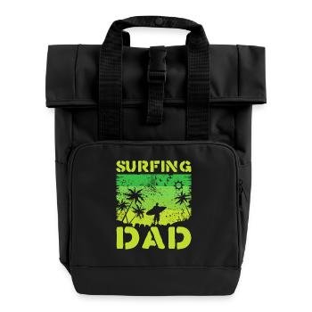 Surfen Dad Retro Grün - Rolltop Rucksack mit zwei Griffen - Schwarz - Vorne