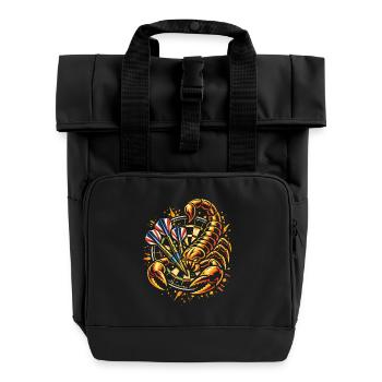 Darts | Sting with every Fling - Skorpion - Roll Top Backpack with Two Handles - black - Front