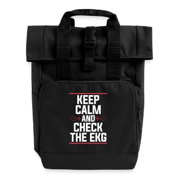 Cardiac Tech Keep Calm And Check The Cath Lab - Rolltop Rucksack mit zwei Griffen - Schwarz - Vorne