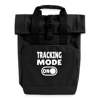 Tracking Mode ON – Tracking Adventure - Roll Top Backpack with Two Handles - black - Front