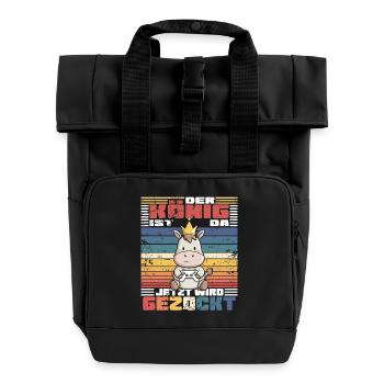 Game King computer game - Roll Top Backpack with Two Handles - black - Front