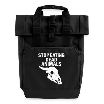 Arrête de manger des crânes d’animaux morts - Sac à dos Roll Top à deux anses - noir - Devant