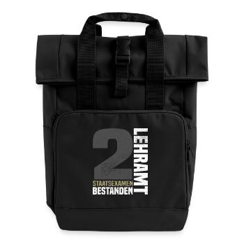 2nd State Examination in Teaching - Roll Top Backpack with Two Handles - black - Front