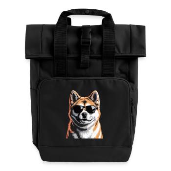 Akita - Roll Top Backpack with Two Handles - black - Front