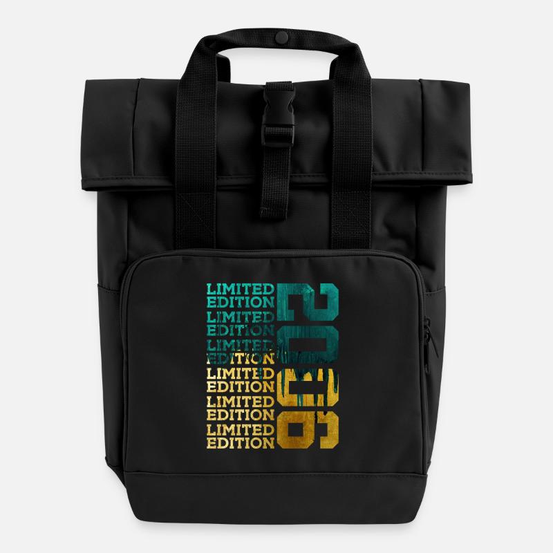 LIMITED EDITION 2006 20 YEARS 20TH ANNIVERSARY - Roll Top Backpack with Two Handles - black