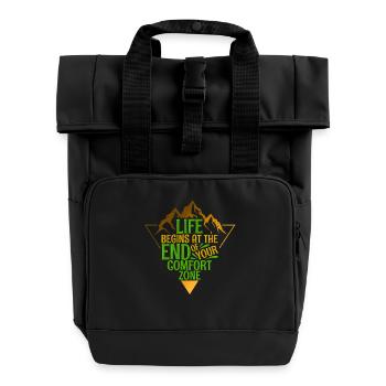 Mountaineering Hiking - Roll Top Backpack with Two Handles - black - Front