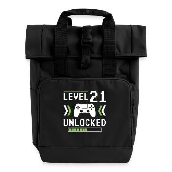 21st Birthday Level 21 unlocked - Roll Top Backpack with Two Handles - black - Front