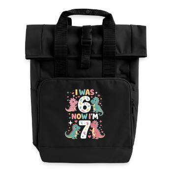 De six à sept dinosaures - Sac à dos Roll Top à deux anses - noir - Devant