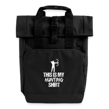 Das ist mein Jagdhemd-Bogenjäger-Bogenschütze - Rolltop Rucksack mit zwei Griffen - Schwarz - Vorne